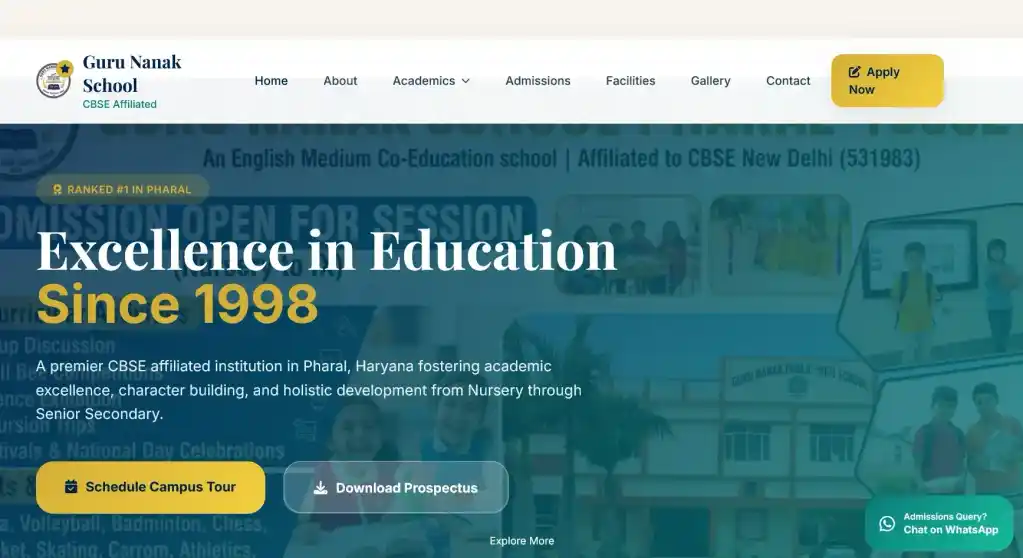 GN School - Modern educational institution website